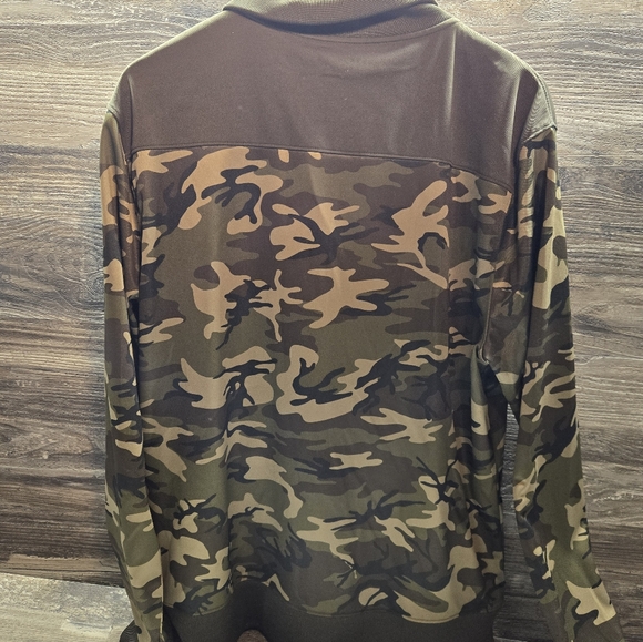 Express Mens XL Jacket Full Zip Camo Army Hunting Long Sleeve Green Multi Nwot - Picture 2 of 3